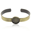 B040 - 5 pcs. Antique Bronze Bangle Bezel Cabochon Open Cuff Bracelets - 15.5cm - 16mm Glue Pad - Made of Copper!