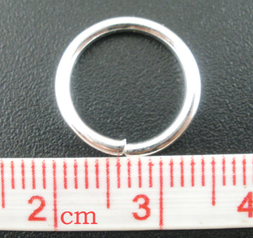 J029 - 100 pcs. Silver Plated Open Jump Rings - 14mm - 15 Gauge (1.5mm thick)