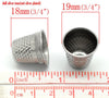 T046 - 10pcs Silver Tone Sewing Thimbles - 19x18mm