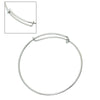 B043 - 10 pcs. Silver Tone Bangle Adjustable Slide On Bracelets 18cm (7.09")