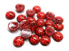 CA332 - 10 pcs Druzy Resin Embellishment Cabochons - 10mm - Glitter Style - Red - Solid