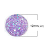 CA055 - 10 pcs Druzy Resin Embellishment Cabochons Purple Lavender - 12mm - Dome Circle
