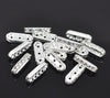 BD330 - 10 pcs. Sterling Silver Plated Rectangle Austrian Crystal Rhinestone 3 Hole Connectors! Great for triple strand bracelets! 18mm x 7mm