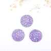 CA055 - 10 pcs Druzy Resin Embellishment Cabochons Purple Lavender - 12mm - Dome Circle