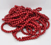 BD144 - 8mm Red Glass Pearl Imitation Round Beads - 32 inch strand - Approx. 105 beads - Hole Size: 1mm