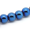 BD331 - 52 pcs. - 8mm Blue, Purple and Golden Hematite Round Beads - 15 inch strand - Hole Size: 1.6mm