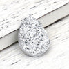 CA333 - 10 pcs Drusy Druzy Resin Embellishment Teardrop Cabochons - Silver - 25x18mm - 25mm x 18mm - 18x25mm - Tear Drop - Thick: 4.5mm