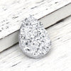 CA333B - 100 pcs Drusy Druzy Resin Embellishment Teardrop Cabochons - Silver - 25x18mm - 25mm x 18mm - 18x25mm - Tear Drop - Thick: 4.5mm