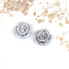 CA255 - 10 pcs Druzy Resin Embellishment Cabochons Silver - 10mm - Flower - Rose