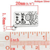 P716 - 30pcs. Antique Silver "Cook Book" Recipe Charms Pendants - 20 x 14mm