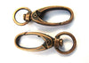 CL064C - LARGE - 30 pcs. Antique Copper Tone Lobster Swivel Clasps for Key Ring - 41 x 14mm (1 5/8 inch) - Claw Clasps
