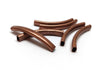 BD332 - 6 pcs. Antique Copper Metal Noodle Rectangle Oval Tube Long Curved Beads - 42mm x 6mm - Hole Size: 4.5mm x 2.5mm