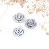 CA255 - 10 pcs Druzy Resin Embellishment Cabochons Silver - 10mm - Flower - Rose