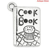 P716 - 30pcs. Antique Silver "Cook Book" Recipe Charms Pendants - 20 x 14mm