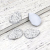 CA333 - 10 pcs Drusy Druzy Resin Embellishment Teardrop Cabochons - Silver - 25x18mm - 25mm x 18mm - 18x25mm - Tear Drop - Thick: 4.5mm