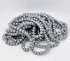BD145 - 8mm Silver Grey Glass Pearl Imitation Round Beads - 32 inch strand - Approx. 105 beads - Hole Size: 1mm