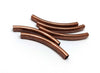 BD332 - 6 pcs. Antique Copper Metal Noodle Rectangle Oval Tube Long Curved Beads - 42mm x 6mm - Hole Size: 4.5mm x 2.5mm