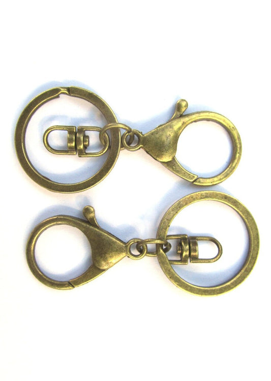 CL125 - 10 pcs. Antique Bronze Lobster Swivel Clasp and Key Ring - 69 x 30mm (2.72 inch) - Claw Clasps