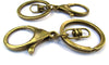 CL125 - 10 pcs. Antique Bronze Lobster Swivel Clasp and Key Ring - 69 x 30mm (2.72 inch) - Claw Clasps