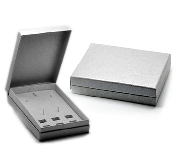 S015 - 1 pc. Silver Grey Gray Flower Pattern - Watch Gift Display Box Case - 15cm x 10.5cm x 3.5cm (5.9in x 4.13in x 1.38in) - Fits European Beads