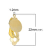 E134 - 10 pcs. Gold Plated Hinged Earring Posts Studs Clips Settings Cabochons Posts - 12mm Glue Pad Setting