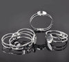 B028 - 4 pcs. Silver Plated Bangle Bezel Cabochon Open Closed Cuff Bracelets - 6.6cm x 5.6cm - 25mm Glue Pad (1 inch) - Made of Copper!
