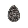 CA335 - 10 pcs Drusy Druzy Resin Embellishment Teardrop Cabochons - Silver Gunmetal - 25x18mm - 25mm x 18mm - 18x25mm - Tear Drop - Thick: 4.5mm