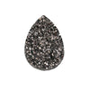 CA335B - 100 pcs Drusy Druzy Resin Embellishment Teardrop Cabochons - Silver Gunmetal - 25x18mm - 25mm x 18mm - 18x25mm - Tear Drop - Thick: 4.5mm