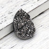 CA335 - 10 pcs Drusy Druzy Resin Embellishment Teardrop Cabochons - Silver Gunmetal - 25x18mm - 25mm x 18mm - 18x25mm - Tear Drop - Thick: 4.5mm