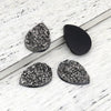 CA335 - 10 pcs Drusy Druzy Resin Embellishment Teardrop Cabochons - Silver Gunmetal - 25x18mm - 25mm x 18mm - 18x25mm - Tear Drop - Thick: 4.5mm