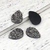 CA335B - 100 pcs Drusy Druzy Resin Embellishment Teardrop Cabochons - Silver Gunmetal - 25x18mm - 25mm x 18mm - 18x25mm - Tear Drop - Thick: 4.5mm