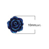 CA261 - 10 pcs Druzy Resin Embellishment Cabochons Blue - 10mm - Flower - Rose