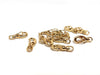 CL127 - 12 pcs. Gold Plated Lobster Clips Swivel Clasps for Key Ring - 22mm x 9mm- Rotates - Claw Clasps - Dozen