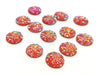 CA061 - 10 pcs Druzy Resin Embellishment Cabochons Orange Multicolor - 12mm - Dome Circle
