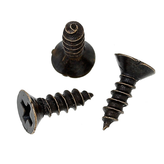 U021 - Lot of 30 Antique Bronze Screws Hardware for Jewelry Boxes or Small Crafts - 8mm x 5mm