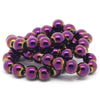 BD336 - 50 pcs. - 8mm Purple and Golden Hematite Round Beads - 15 inch strand - Hole Size: 1.6mm