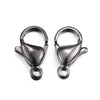 CL058 - 10 pcs. 304 Stainless Steel Lobster Clasps - 12mm x 7mm - Claw Clasps - Black Plated - Hole Size: 1.5mm