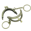 U022 - 5 pcs. Antique Bronze Metal Purse Handbag Curved Frame - Kiss Clasp - Ball Clasp - Arch - 5cm x 4cm (2" x 1 5/8") - with Key Ring and Chain
