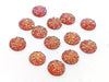 CA061 - 10 pcs Druzy Resin Embellishment Cabochons Orange Multicolor - 12mm - Dome Circle