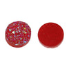 CA262 - 10 pcs Druzy Resin Embellishment Cabochons Fuchsia Red Pink Multicolor AB - 12mm Diameter - Circle