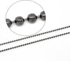N137 - 10M (32.8 Ft) - Gunmetal Ball Chain - 1.5mm Ball