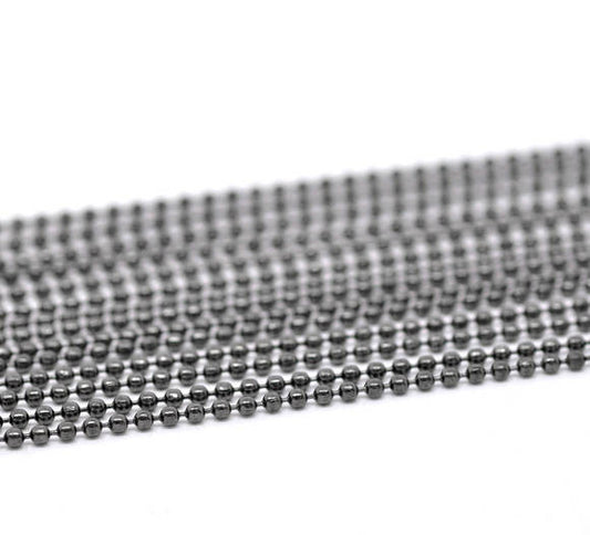 N137 - 10M (32.8 Ft) - Gunmetal Ball Chain - 1.5mm Ball