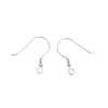 E064 - 2 pcs (1 pair) 925 Sterling Silver Earring Hooks with Spring and Ball - 18x18mm - Platinum Plated