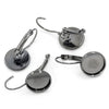 E053A - 20 pcs. Gunmetal Earring Clips Settings Lever Back Bezels Cabochons - 12mm Glue Pad Setting