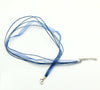 N045 - 15 pcs. Ocean Blue Organza Ribbon Waxen Cord Necklaces with Lobster Clasp - 17 inch (43 cm) - Claw Clasps and Extender Chains!