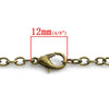 N079 - 12 pcs. Antique Bronze Cable Chain Link Necklaces 30" - (3 x 4mm Links) - Lobster Clasps - Claw Clasps