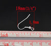 E026 - 300 pcs Silver Plated Earring Hooks with Spring and Ball - 21mm x 18mm