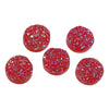 CA262 - 10 pcs Druzy Resin Embellishment Cabochons Fuchsia Red Pink Multicolor AB - 12mm Diameter - Circle