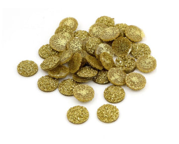 CA263 - 10 pcs Druzy Resin Embellishment Cabochons Gold - 12mm - Dome Circle