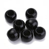 BD367 - 100 pcs Black Smooth Acrylic Ball Spacer Beads - 12mm - Large Hole: 5.5mm - Fits European Cords and Paracord!